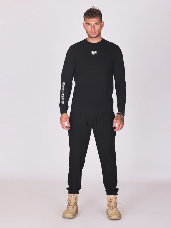 חולצת טי ארוכה עם הדפס על השרוול לגברים