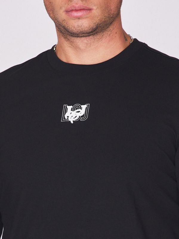 חולצת טי ארוכה עם הדפס על השרוול לגברים