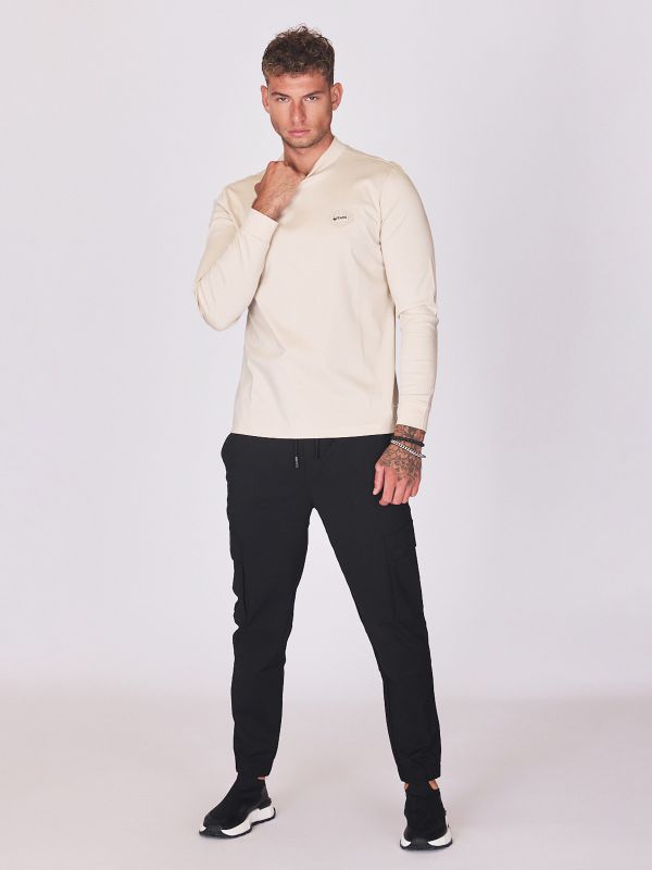 חולצת טי ארוכה עם רוכסן לגברים