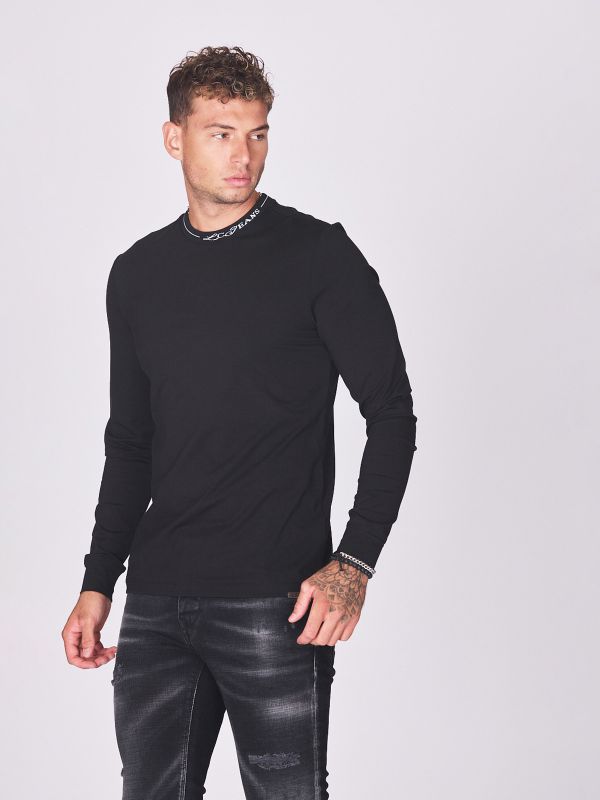 חולצת טי ארוכה עם הדפס בחזית לגברים