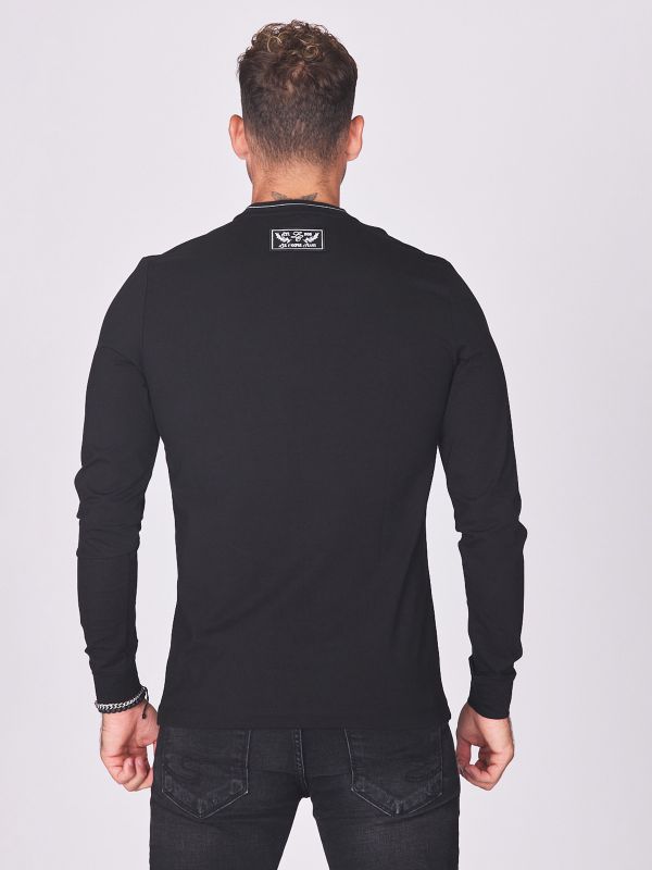 חולצת טי ארוכה עם הדפס בחזית לגברים