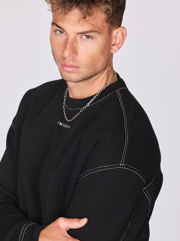 סווטשירט עם תפרים בולטים לגברים