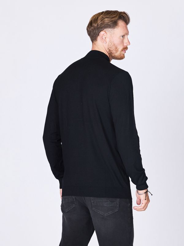 סריג יומיומי עם צווארון גבוה לגברים