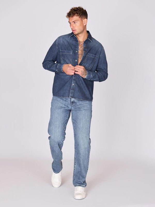 חולצת ג’ינס מחויטת לגברים