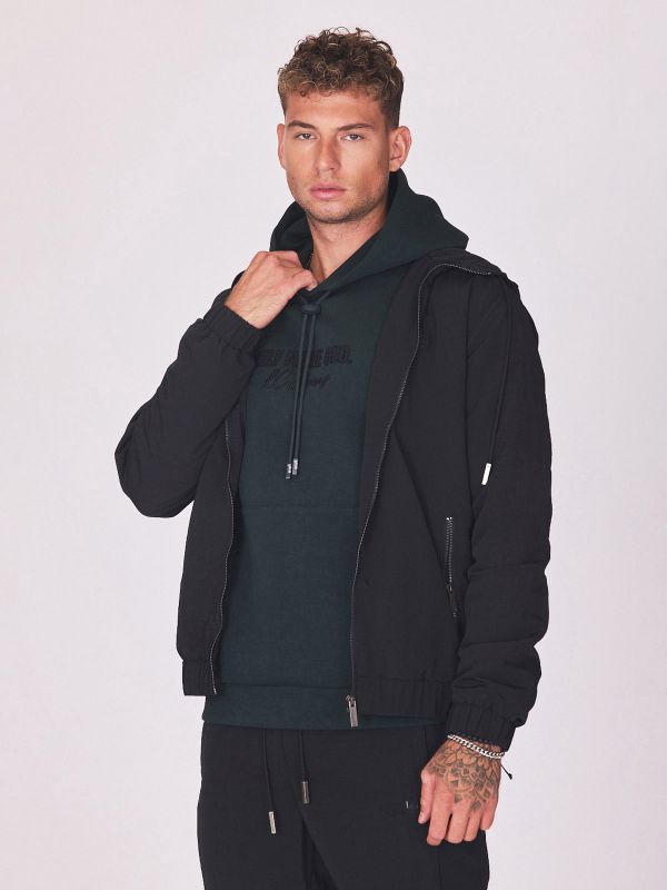 ג’קט קפוצ’ון שחור לגברים