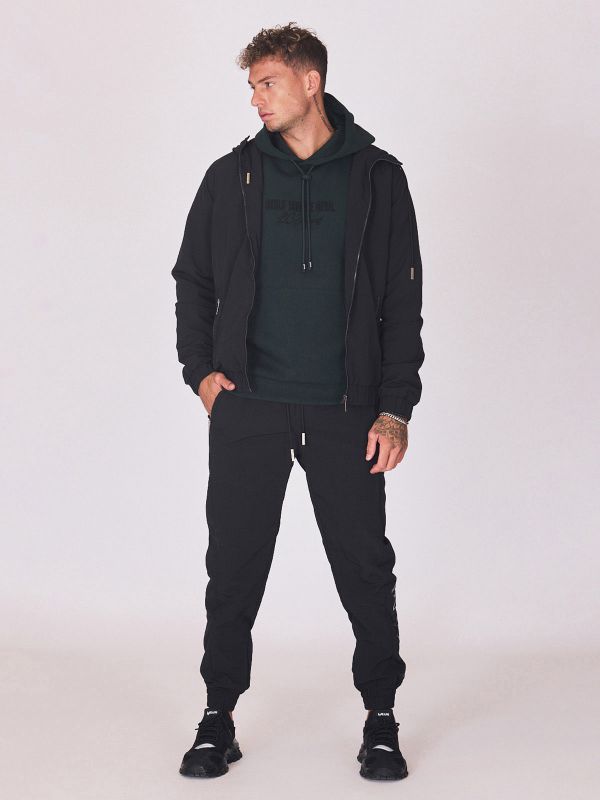 ג’קט קפוצ’ון שחור לגברים