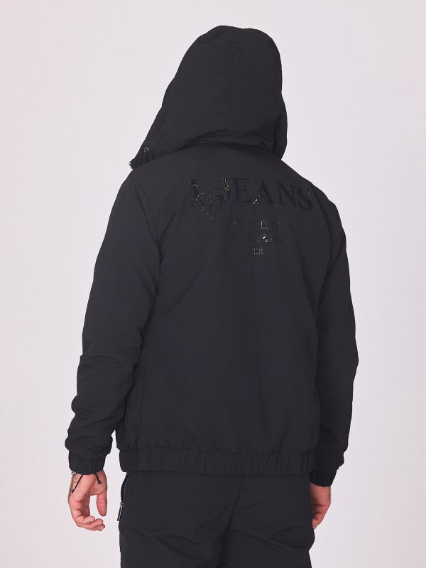 ג’קט קפוצ’ון שחור לגברים