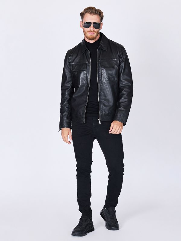 ז’קט עור אופנתי לגברים