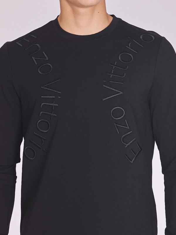 חולצת טי ארוכה עם טקסטורה לגברים