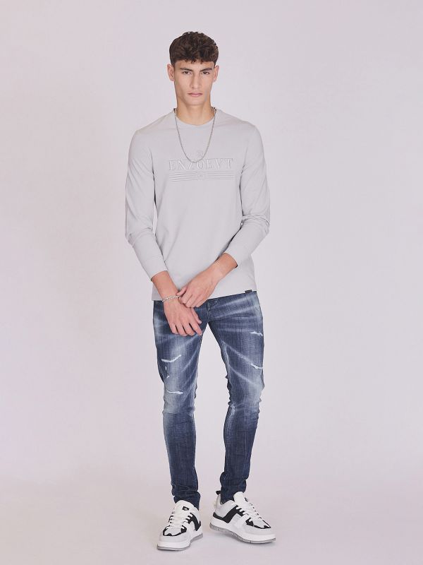 חולצת טי ארוכה בגזרה רחבה לגברים