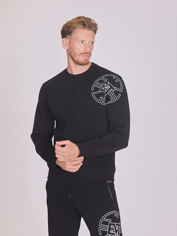 סווטשירט עם הדפס עגול לגברים