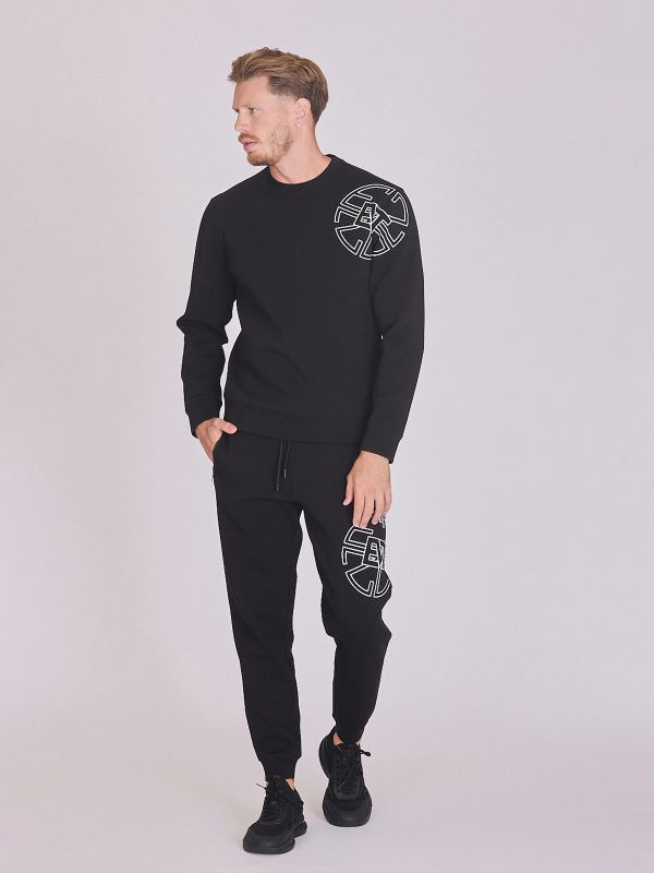 סווטשירט עם הדפס עגול לגברים