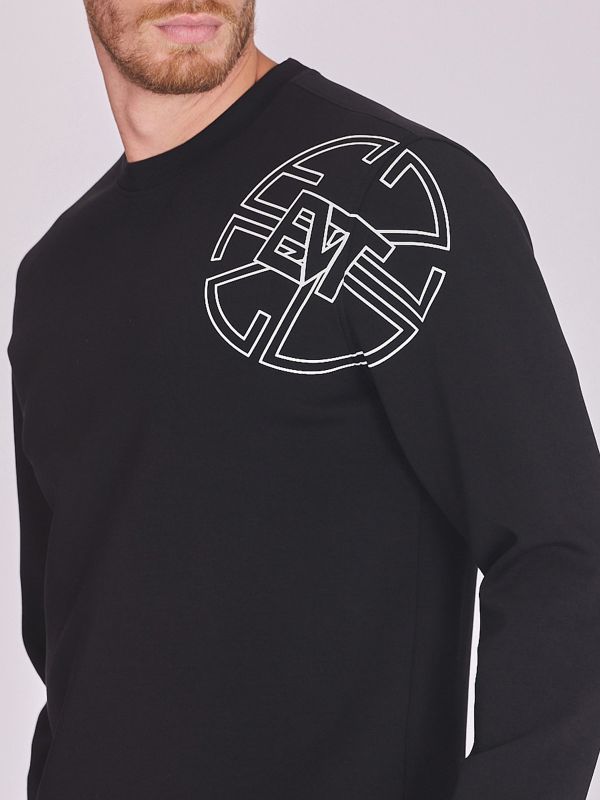 סווטשירט עם הדפס עגול לגברים