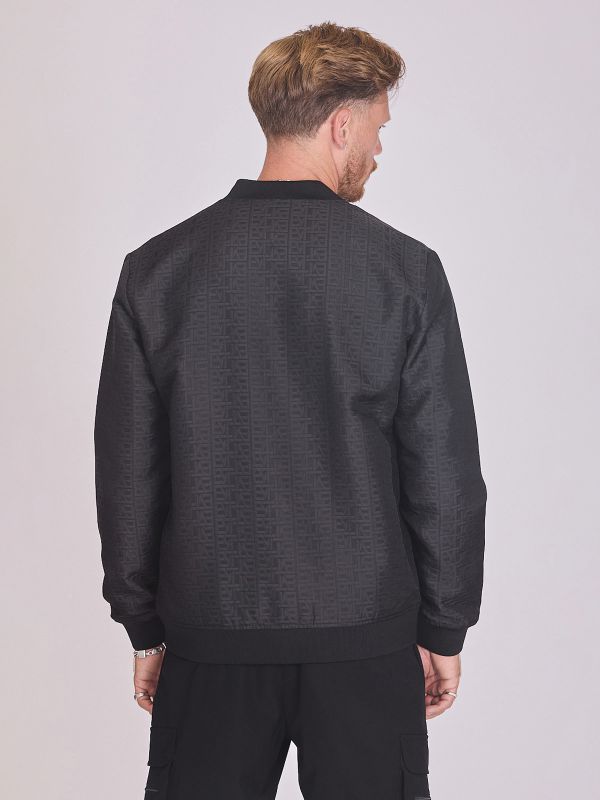 ג’קט בומבר עם גימורים מצולעים לגברים