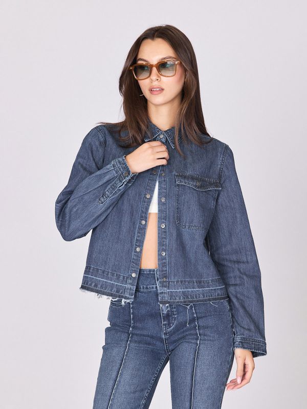 ג’קט ג’ינס קצר לנשים