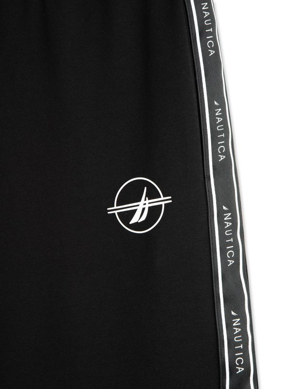 מכנס טרנינג עם פסי צד לבנים