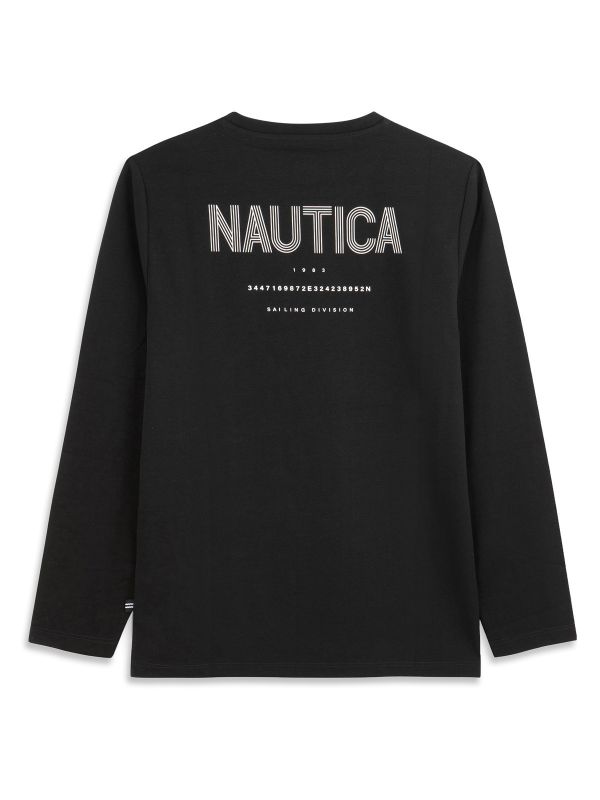 טי ארוך עם עיטור צד קטן לבנים