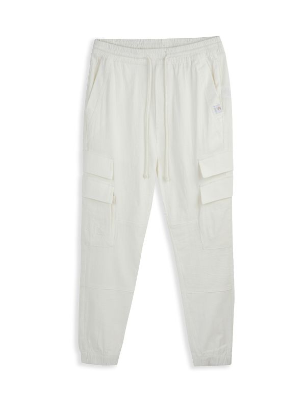 מכנס טרניניג חלק לבנים