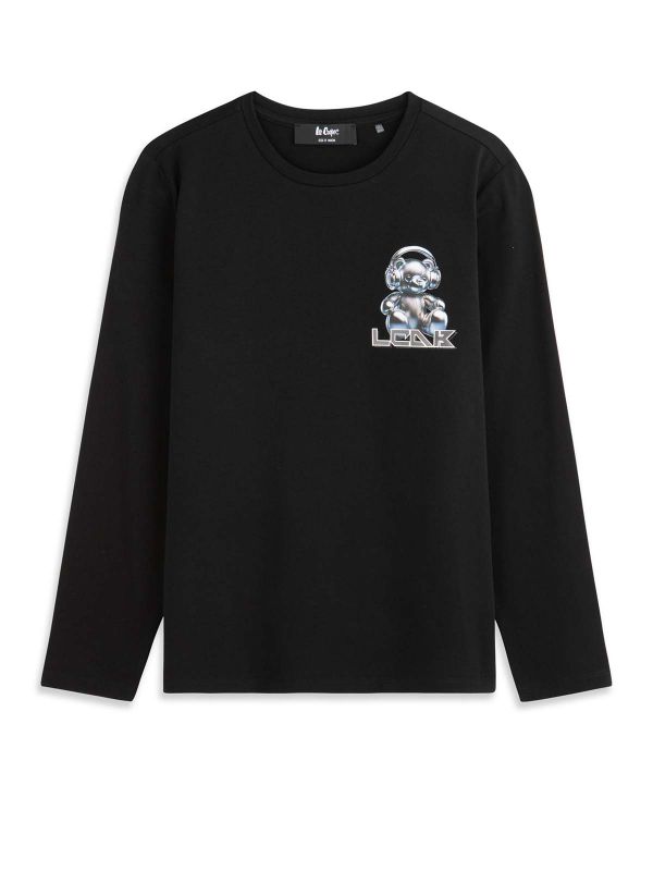 טי ארוך עם הדפס בנים