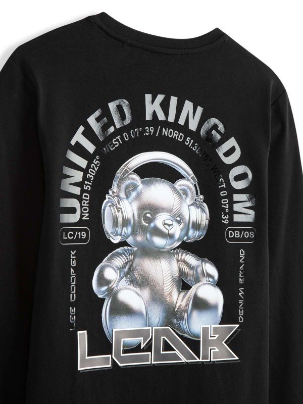 טי ארוך עם הדפס בנים