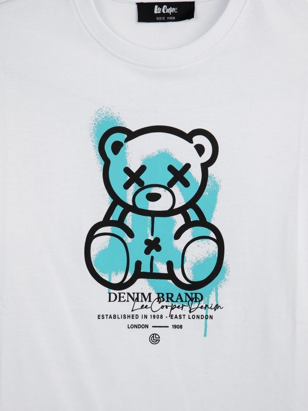 טי ארוך הדפס דמות בנים