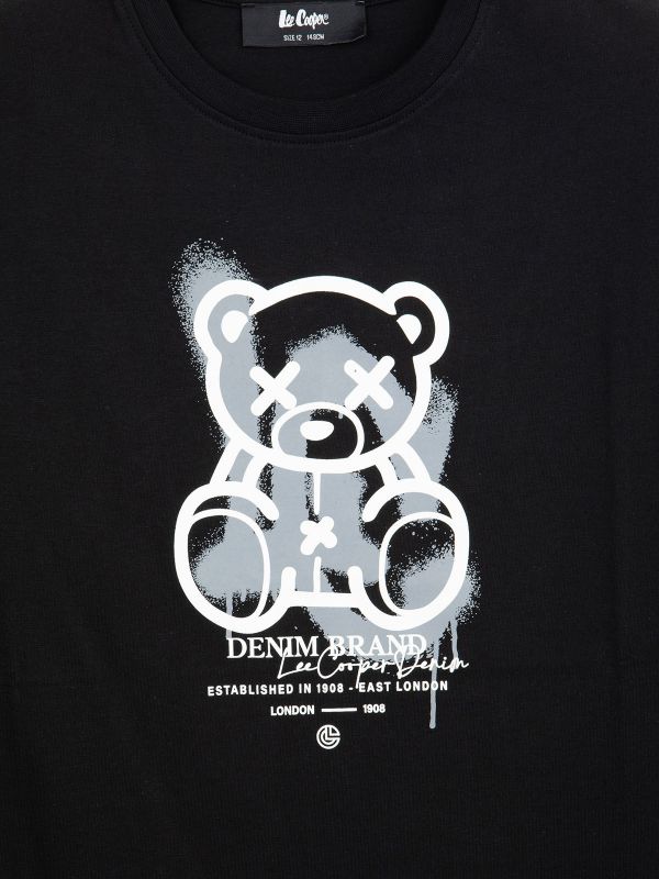 טי ארוך הדפס דמות בנים