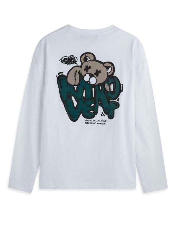 טי ארוך הדפס עדין בנים