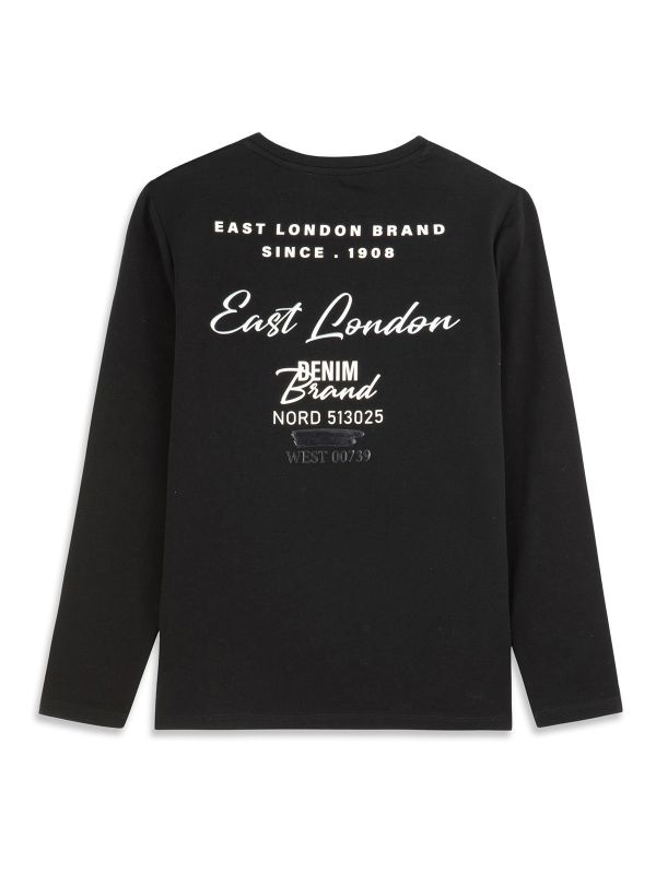 טי ארוך עם הדפס בנים