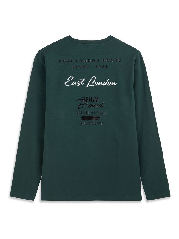 טי ארוך עם הדפס בנים