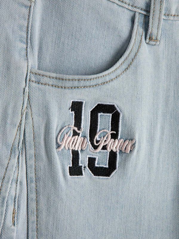 ג’ינס עם קשירה בצד לבנות