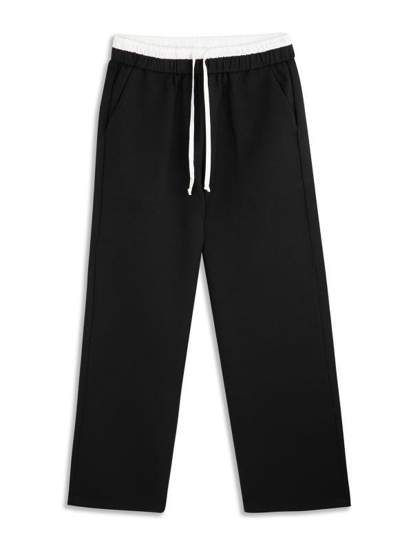 מכנסיים חלקים גזרה רחבה בנות