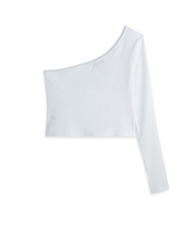 טי ארוך קרופ א-סימטרית בנות