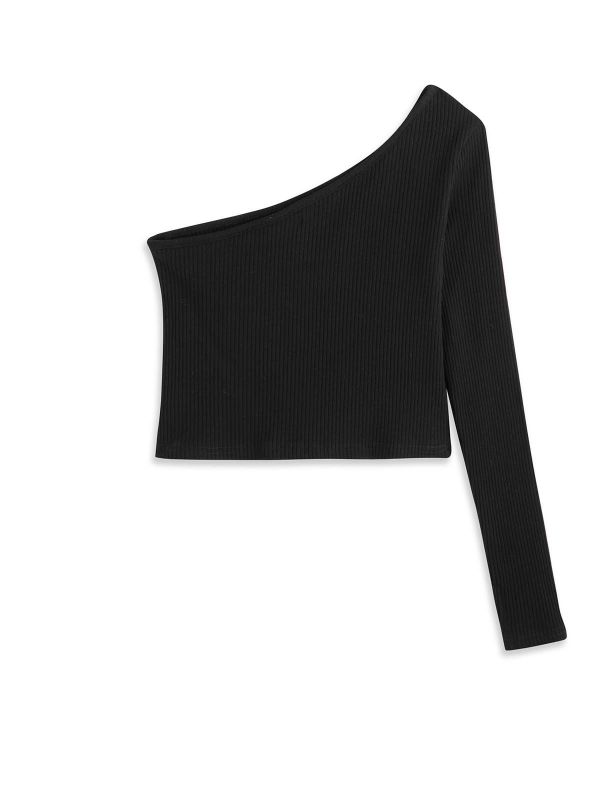 טי ארוך קרופ א-סימטרית בנות