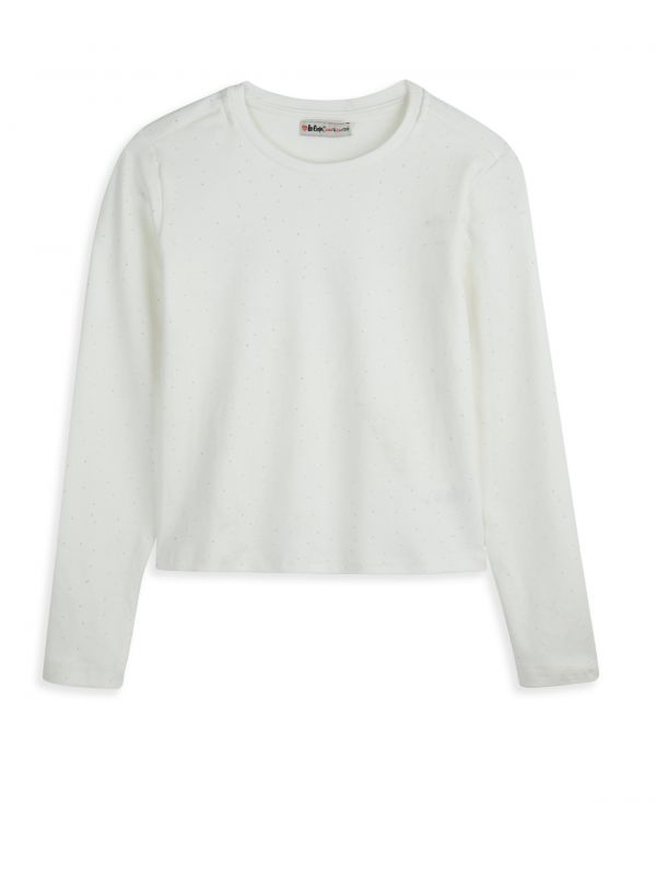 חולצת משי הדפס נקודות בנות