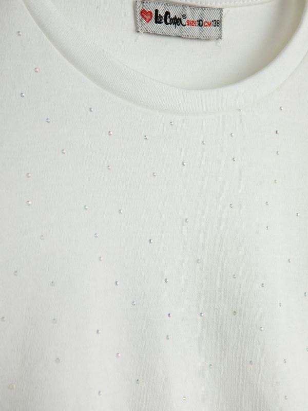 חולצת משי הדפס נקודות בנות