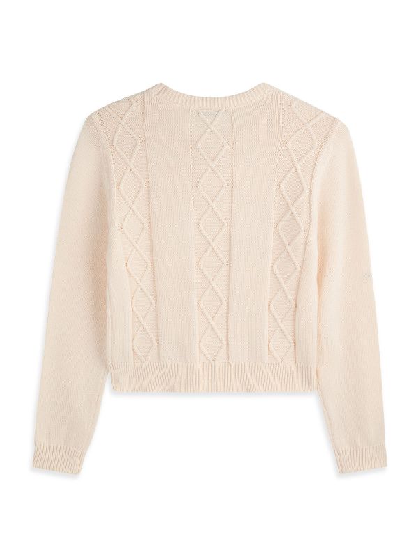 קרדיגן קרופ סרוג פרחוני בנות