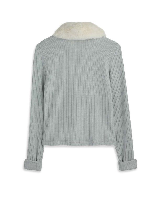 ג’קט קרופ סרוג עם כפתורים בנות