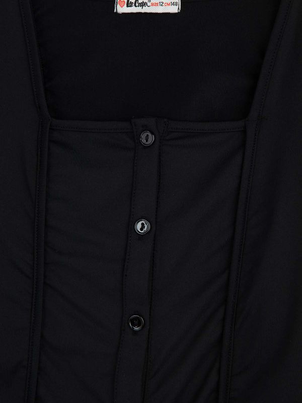 קרדיגן קרופ סרוג עם צווארון עגול בנות