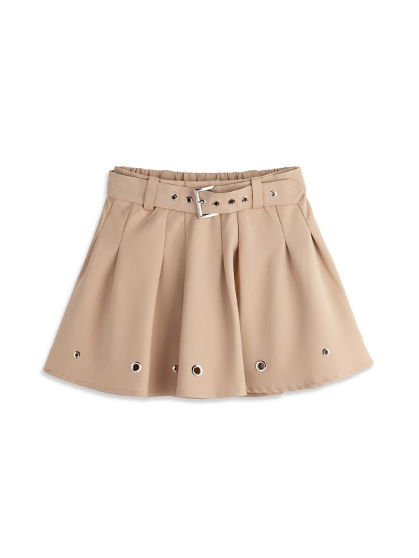 חצאית מיני שחורה עם חגורה בנות