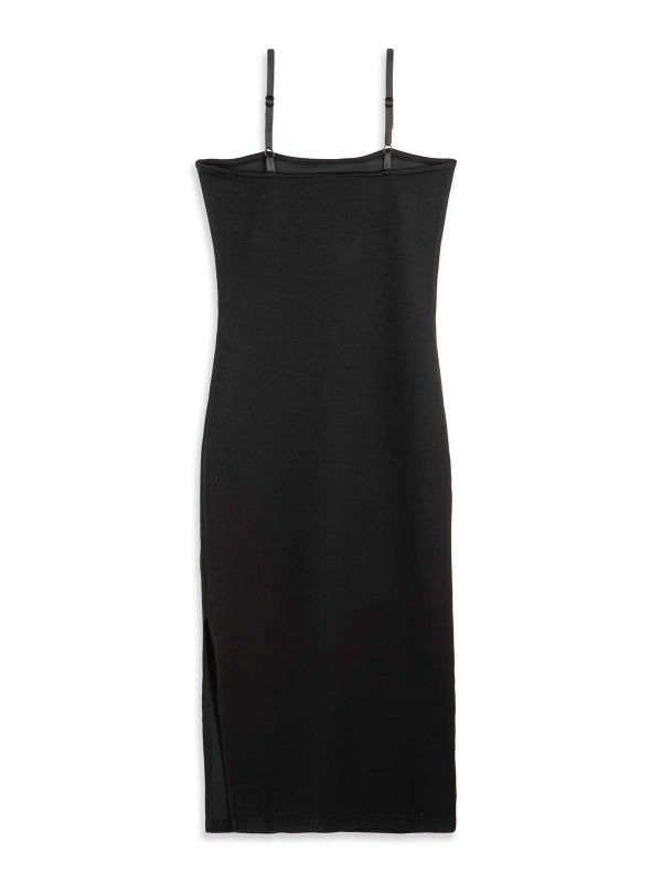 שמלת סליפ צמודה שחורה בנות