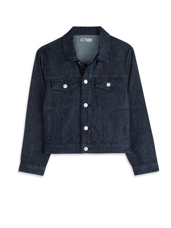 ז’קט ג’ינס כהה קלאסי בנות