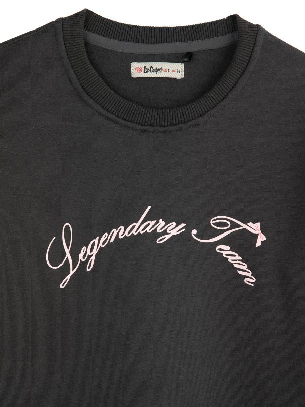 סווטשירט עם שרוכים בשרוולים בנות