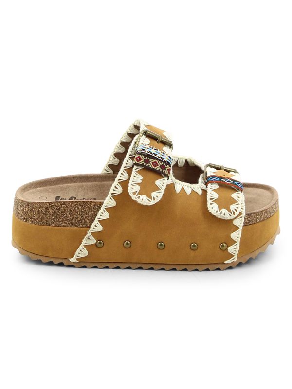 כפכפי פלטפורמה עם רצועות בסגנון בוהו לנשים