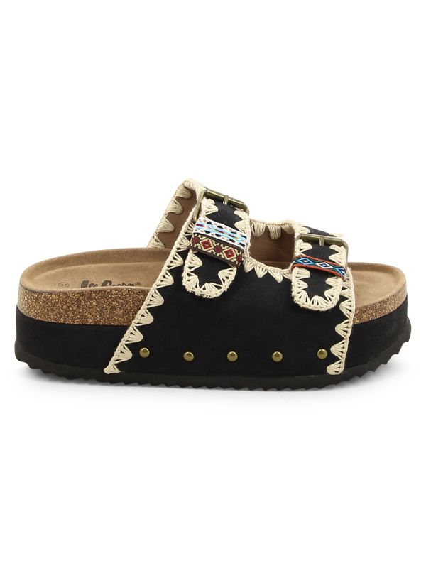 כפכפי פלטפורמה עם רצועות בסגנון בוהו לנשים