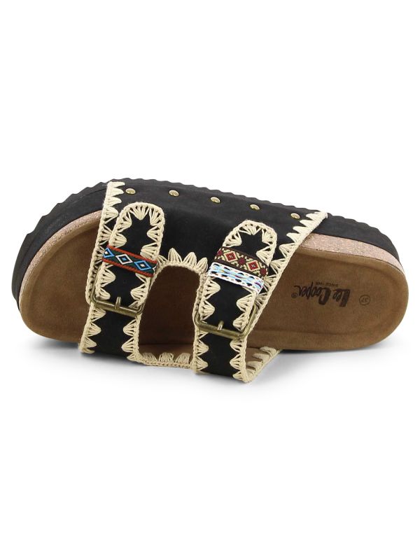 כפכפי פלטפורמה עם רצועות בסגנון בוהו לנשים