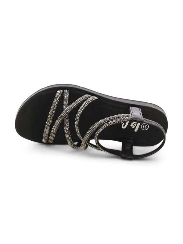 סנדלי יהלומים מטאליים לילדות