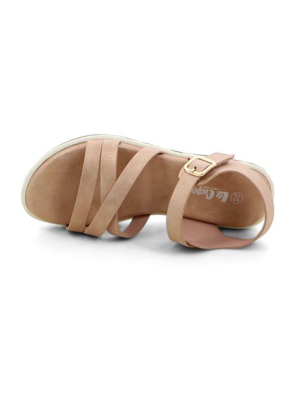 סנדלי רצועות זהב לילדות