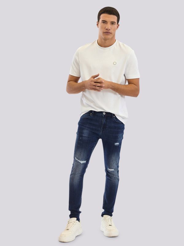 מכנסי ג?ינס SLIM MARTIN בגזרה צרה ומחטבת לגברים