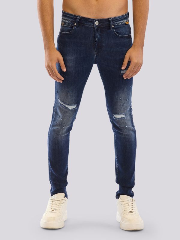 מכנסי ג?ינס SLIM MARTIN בגזרה צרה ומחטבת לגברים