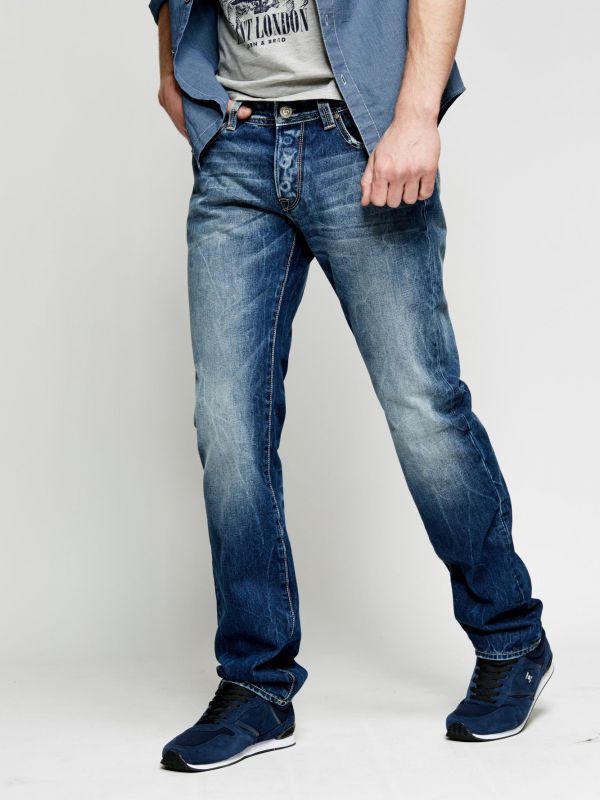 מכנסי ג?ינס SLIM MARTIN בגזרה צרה ומחטבת לגברים